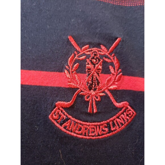 St Andrews Links Tartan Collection Golf Polo Shirt Men's LARGE Blue Striped - Picture 2 of 9